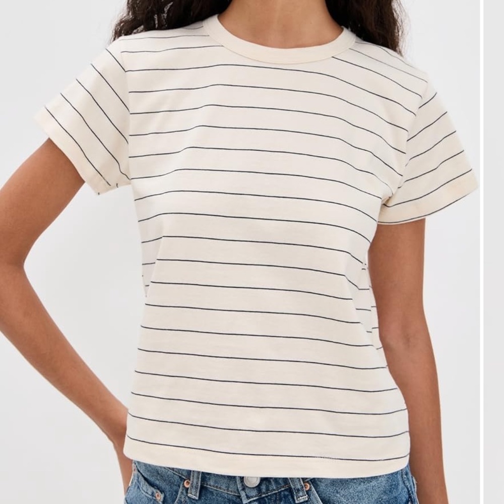 Leset Margo Stripe Tee Ivory